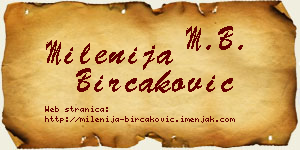 Milenija Birčaković vizit kartica